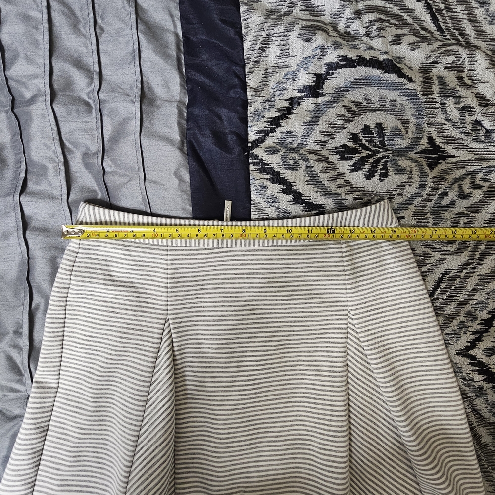 MICHAEL Michael Kors Women's Gray White Striped A-LineStriped Gray Women's Skirt - Picture 6 of 10